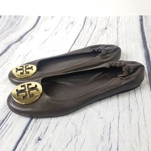 Tory Burch Brown Round Toe Flats